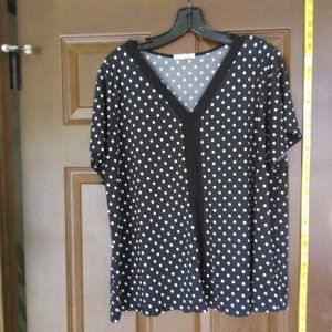 Black polkadot blouse